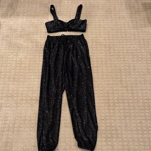 PatBO Black Glitter Jogger Set
